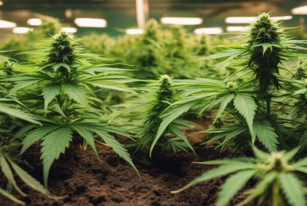 cannabis plants growing in fertile soil